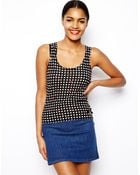 Love Moschino Knitted Tank Top in Polka Dot - Lyst