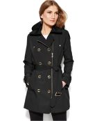 Calvin Klein Double-Breasted Asymmetrical-Zip Trench Coat - Lyst