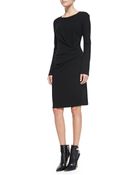 DKNY Long-Sleeve Faux Wrap Dress - Lyst