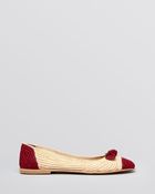 Marc Jacobs Cap Toe Raffia Ballet Flats - Lyst