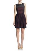 French Connection Eyelet Fit Flare Dress - Lyst