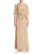 Valentino Beaded Silk Chiffon Gown - Lyst