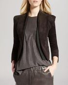 Halston Heritage Jacket - Crop Ultrasuede - Lyst