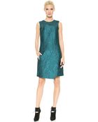 J. Mendel Asymmetrical Shift Dress - Empress Green - Lyst