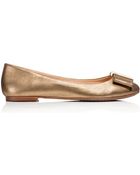 Tory Burch Chase Metallic Ballet Flat - Lyst