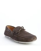 Prada Smoke Suede Moc Toe Boat Shoes - Lyst