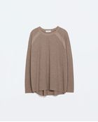 Zara Raglan-Sleeved Ribbed T-Shirt - Lyst