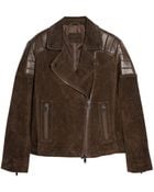 Violeta By Mango Leather Biker Jacket - Lyst
