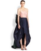 Oscar de la Renta Colorblock Silk Strapless Gown - Lyst