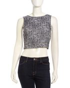 Joie Sleeveless Graphicknit Cropped Top - Lyst
