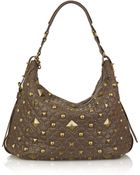 DKNY Studded Leather Shoulder Bag - Lyst