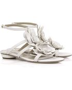 Valentino Flower Leather Sandals - Lyst
