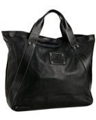 Gucci Black Leather Trademark Travel Tote - Lyst