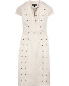 Burberry Prorsum Rivet-embellished Stretch-linen Dress - Lyst