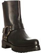 Dolce & Gabbana Black Leather Harness Buckle Boots - Lyst
