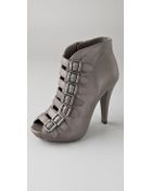 Ash Glen Leather Buckled Platform Booties - Lyst
