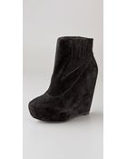 Elizabeth And James Score Suede Wedge Booties - Lyst