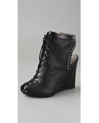 Marc By Marc Jacobs Lace Up Wedge Booties - Lyst