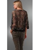 Beyond Vintage Dolman Sleeve Blouse with Lace Back - Lyst
