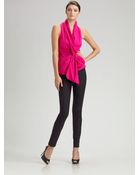 Donna Karan New York Stretch Silk Pants - Lyst