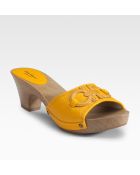 Ferragamo Desire Pebbled Leather Clogs - Lyst