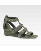 Gucci Sigourney Suede Studded Sandals - Lyst