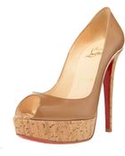 Christian Louboutin Banana Cork-heel Pump - Lyst