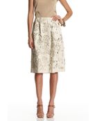 Oscar de la Renta Nappa Laser Flower Skirt - Lyst