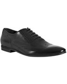 Gucci Black Leather Wing Tip Oxfords - Lyst