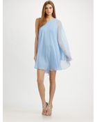 Halston Heritage One-shoulder Mini Caftan Dress - Lyst