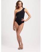 Spanx One-shoulder One-piece Swimsuit - Lyst