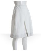 D&G Panna Cotton-linen Twill Pleated A-line Skirt - Lyst