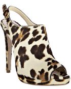 Miu Miu Ivory Leopard Calf Hair Platform Slingbacks - Lyst