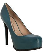 Pour La Victoire Teal Leather Irina Platform Pumps - Lyst