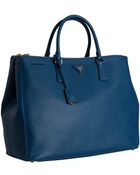 Prada Cobalt Saffiano Leather Tote Bag - Lyst