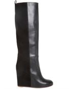 Celine 110mm Suede and Calf Pull On Boot Wedges - Lyst