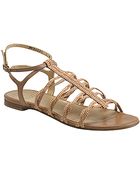 Stuart Weitzman Figure - Camel Braided Flat Sandal - Lyst