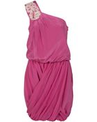 Tibi Farrah Beaded One Shoulder Dress - Lyst