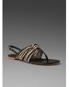 Loeffler Randall Gioia Knot Sandal in Gold Black - Lyst