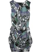 Peter Pilotto Shield Printed Silk-satin Dress - Lyst