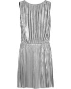 Halston Heritage Pleated Lamé Mini Dress - Lyst