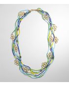 Tory Burch Multistrand Large Clover Necklace - Lyst