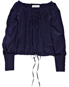 Saint Laurent Matte Silk Blouse - Lyst