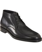 Ferragamo Leather Plain Toe Chukka - Lyst