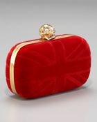 Alexander McQueen Britania Velvet Skull Box Clutch - Lyst
