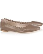 Chloé Metallic Leather Ballerina Flats - Lyst