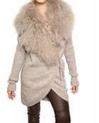 Dolce & Gabbana Mongolian Fur & Alpaca Wool Knit Sweater - Lyst