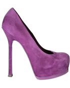 Saint Laurent 140mm Tribtoo Suede Pumps - Lyst