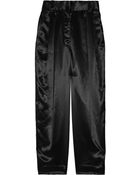 Marc Jacobs Cropped Pleat-front Satin Pants - Lyst