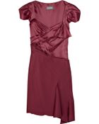 Zac Posen Folded Silk-satin and Chiffon Dress - Lyst
